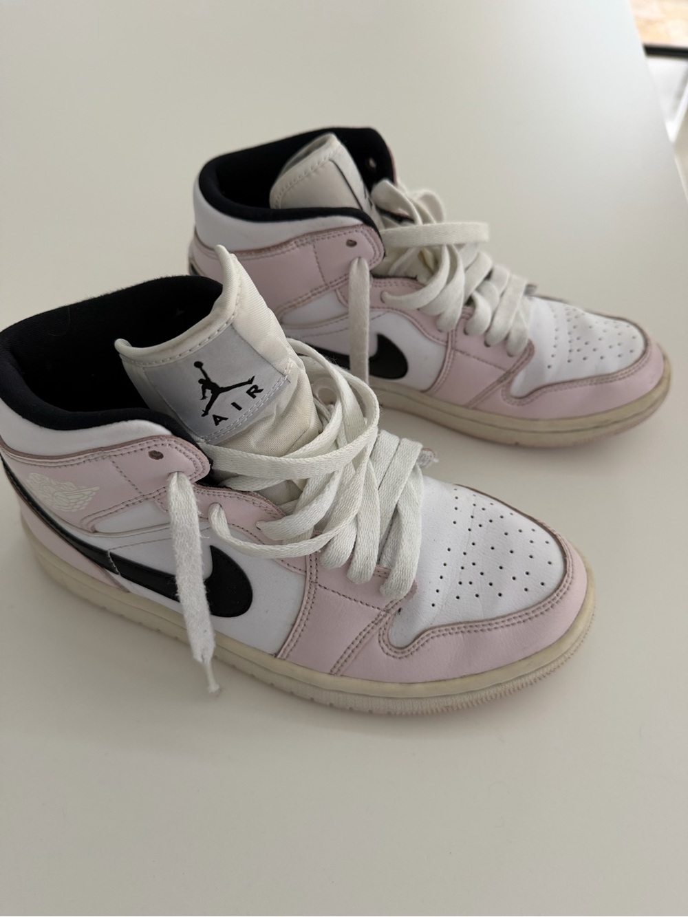 Nike White and Pink Air Jordan Interior Label Detail